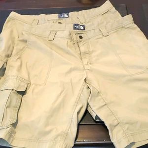 The North Face lot of 2 men's cargo khaki shorts